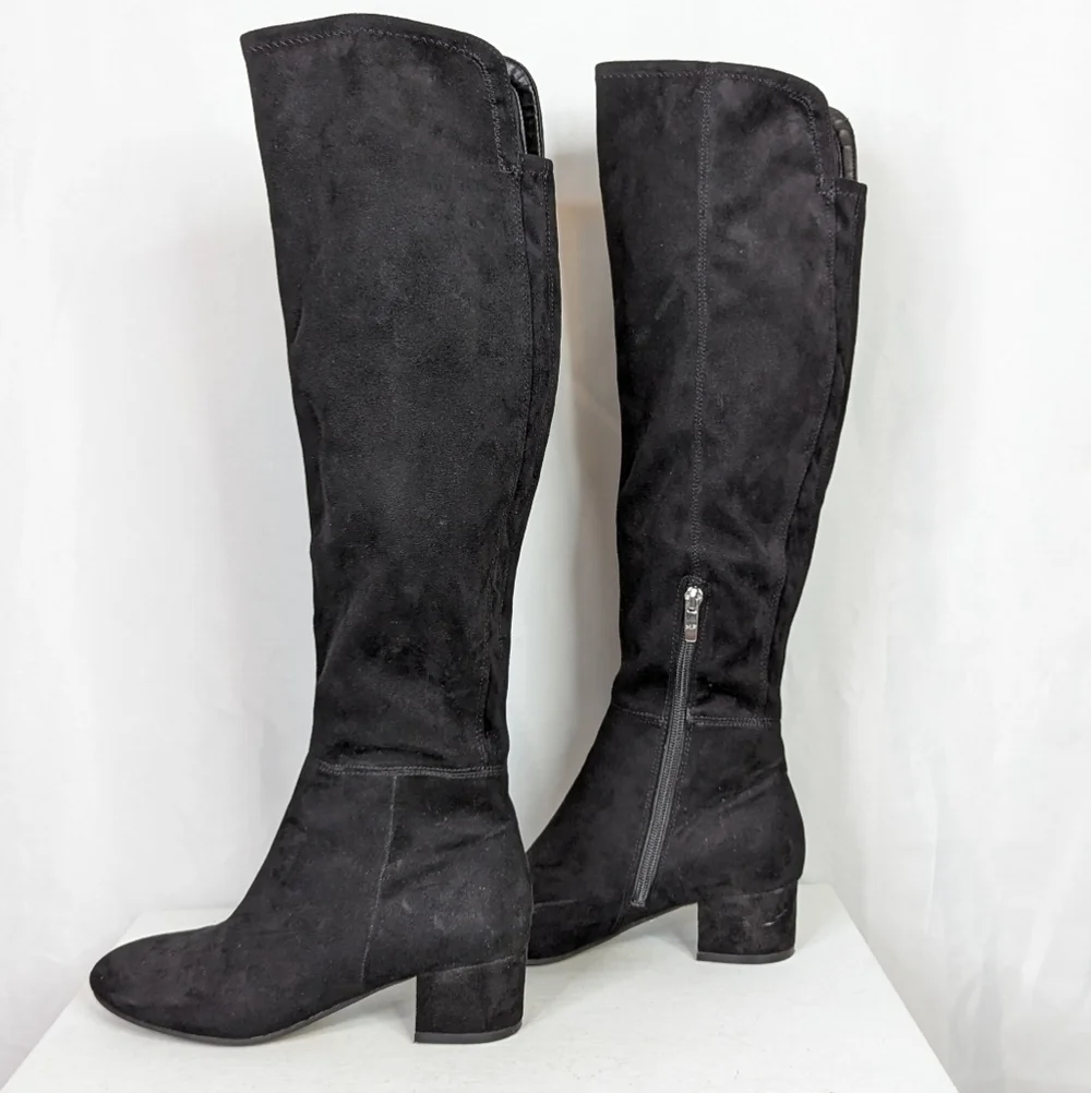 Marc Fisher Inspect Faux Leather Over the Knee Block Heel Boots Size 6.5